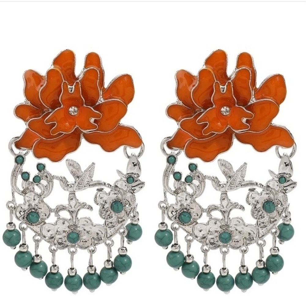ZARA | Floral Statement Earrings